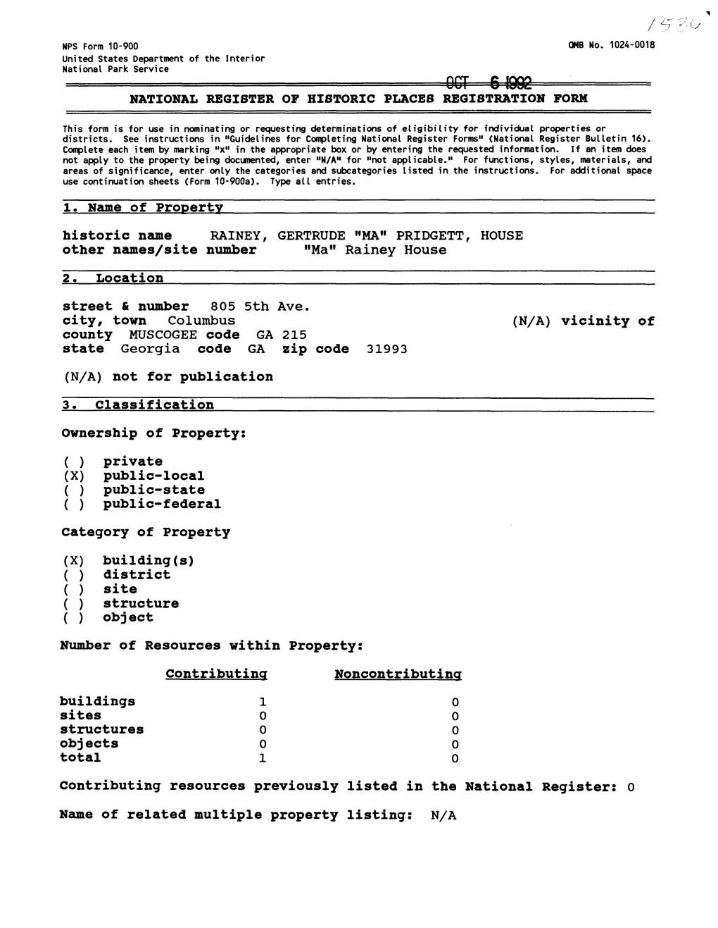 Oct 61002 National Register of Historic Places Registration Form