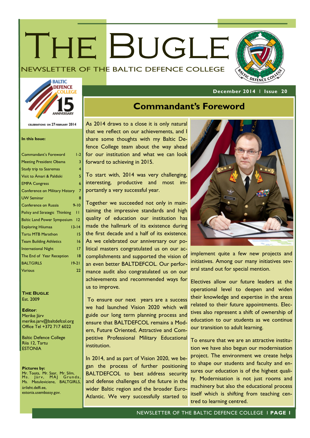 Commandant's Foreword