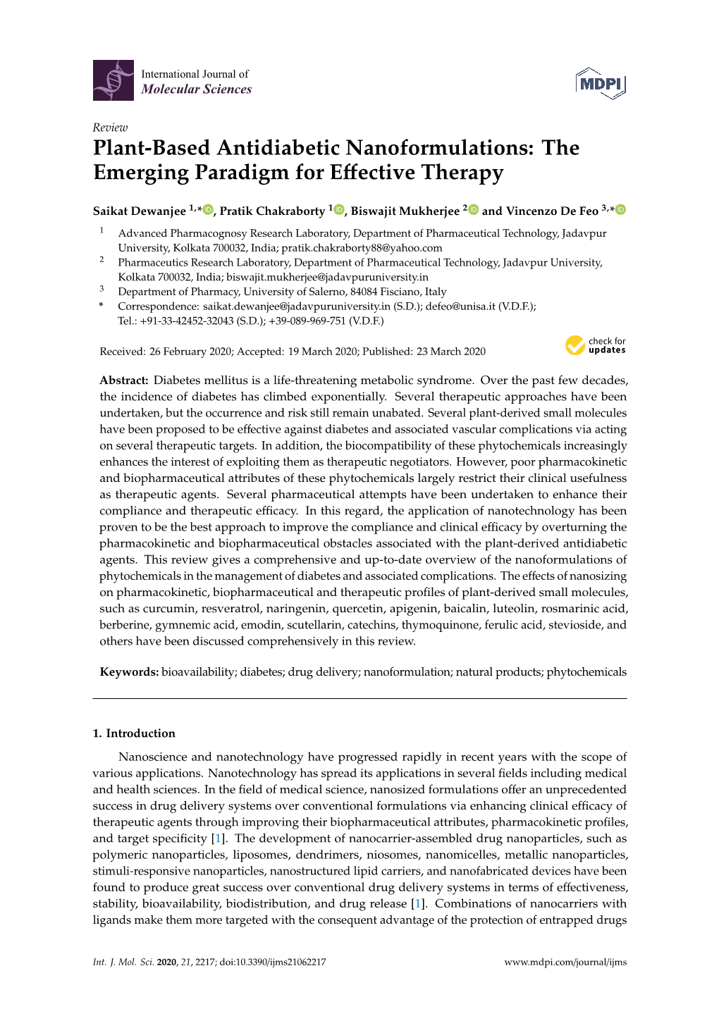 Plant-Based Antidiabetic Nanoformulations: the Emerging Paradigm for Eﬀective Therapy