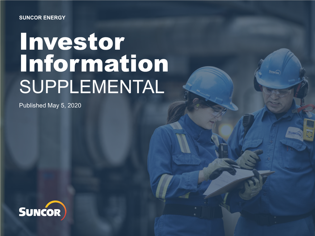 Investor Information SUPPLEMENTAL Published May 5, 2020