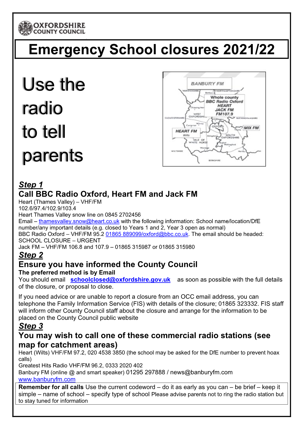 Use the Radio to Tell Parents