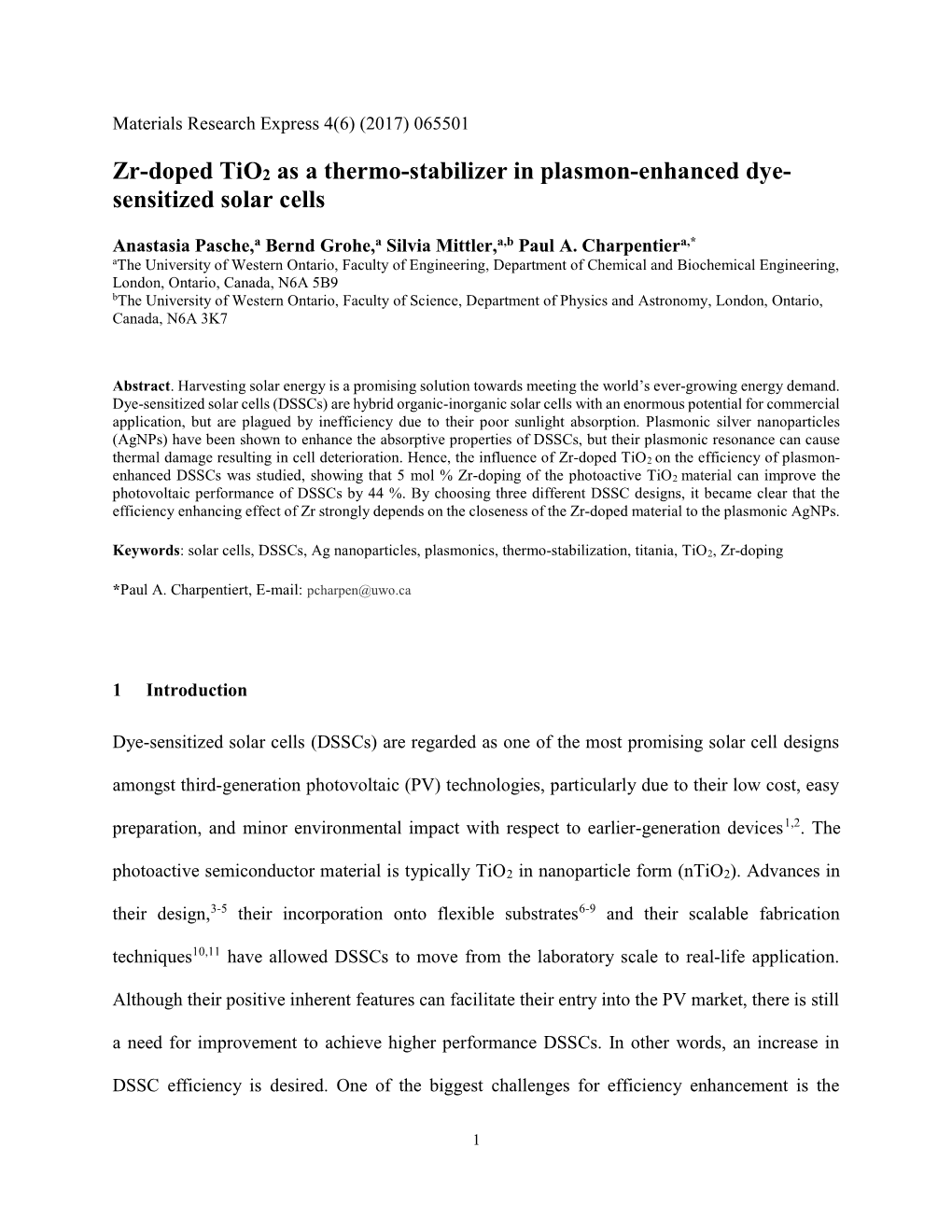 Zr-Doped Tio2 As a Thermo-Stabilizer in Plasmon-Enhanced Dye- Sensitized Solar Cells