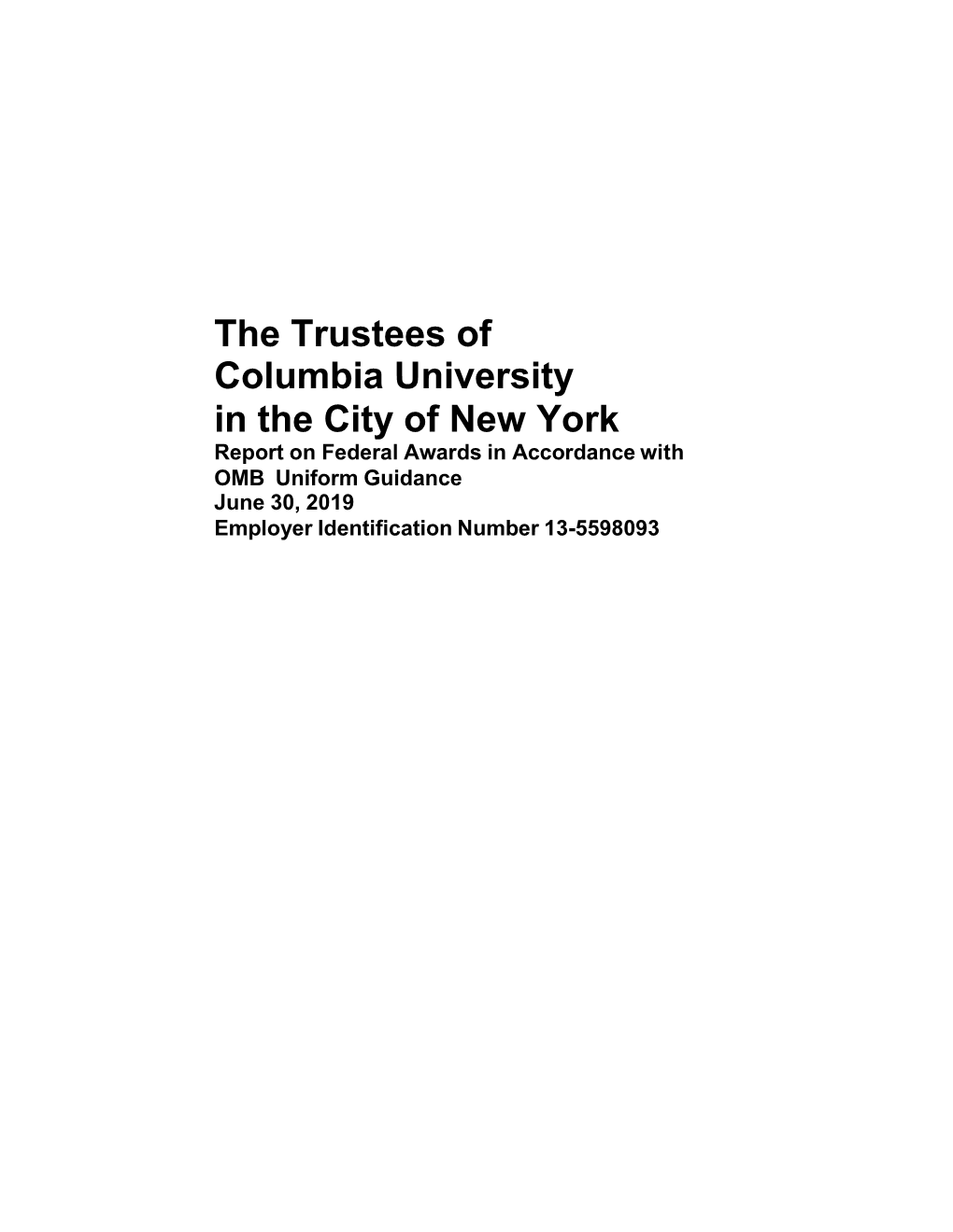 The Trustees of Columbia University in the City of New York