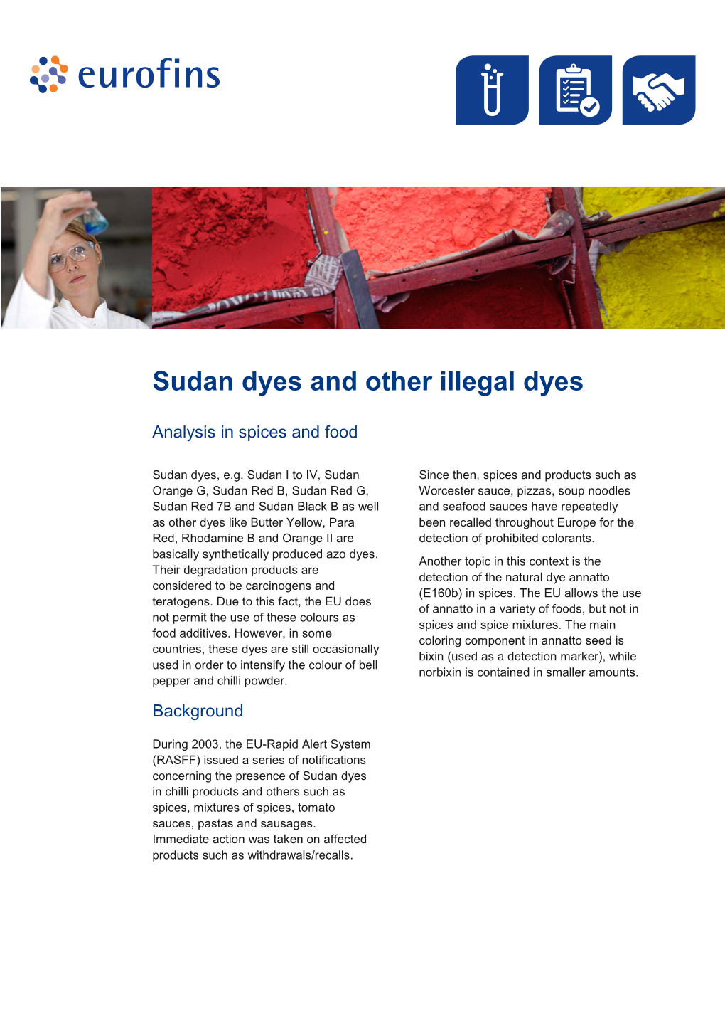 Sudan Dyes and Other Illegal Dyes