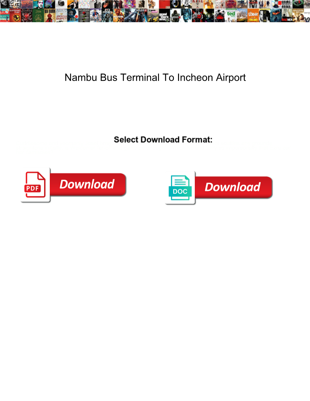 Nambu Bus Terminal to Incheon Airport