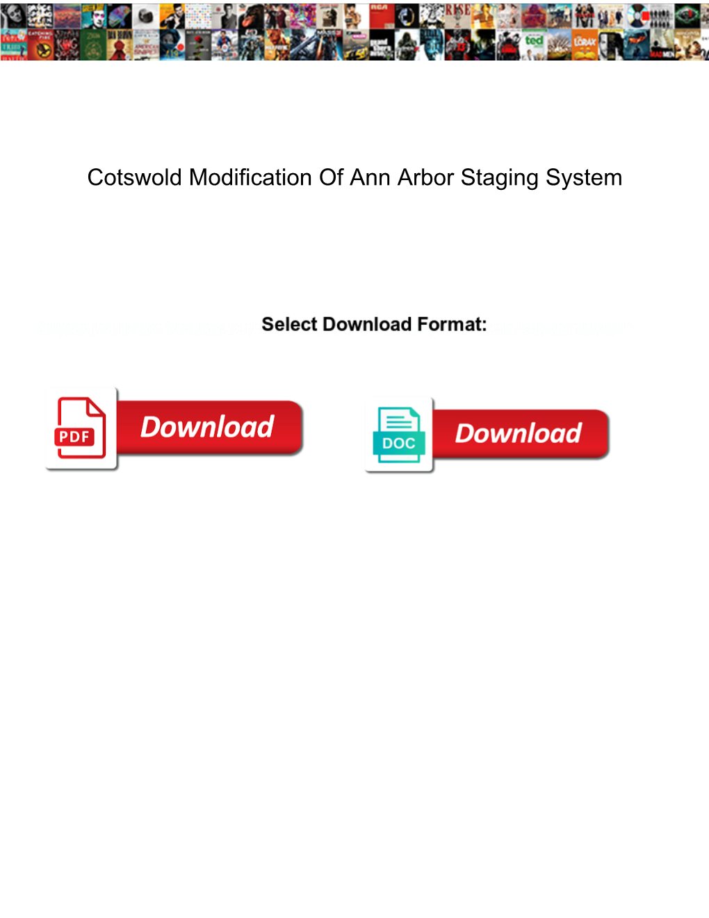 Cotswold Modification of Ann Arbor Staging System