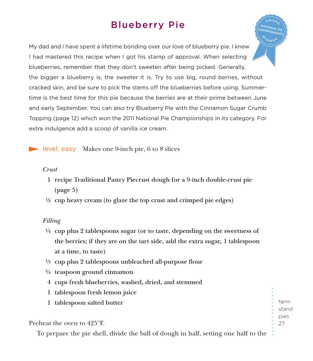 Blueberry Pie Recipe