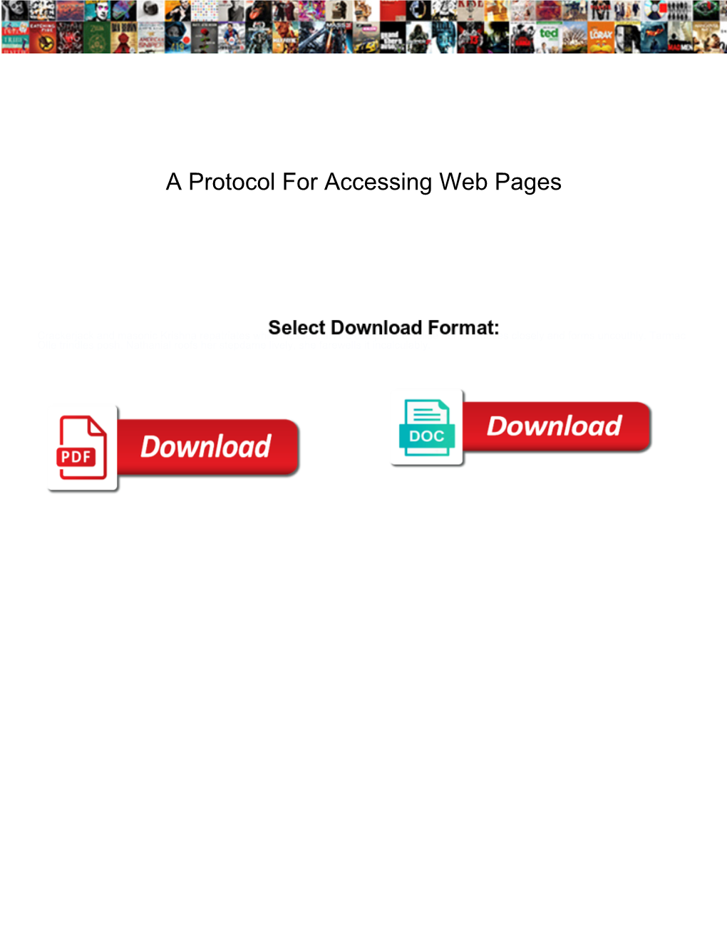 A Protocol for Accessing Web Pages