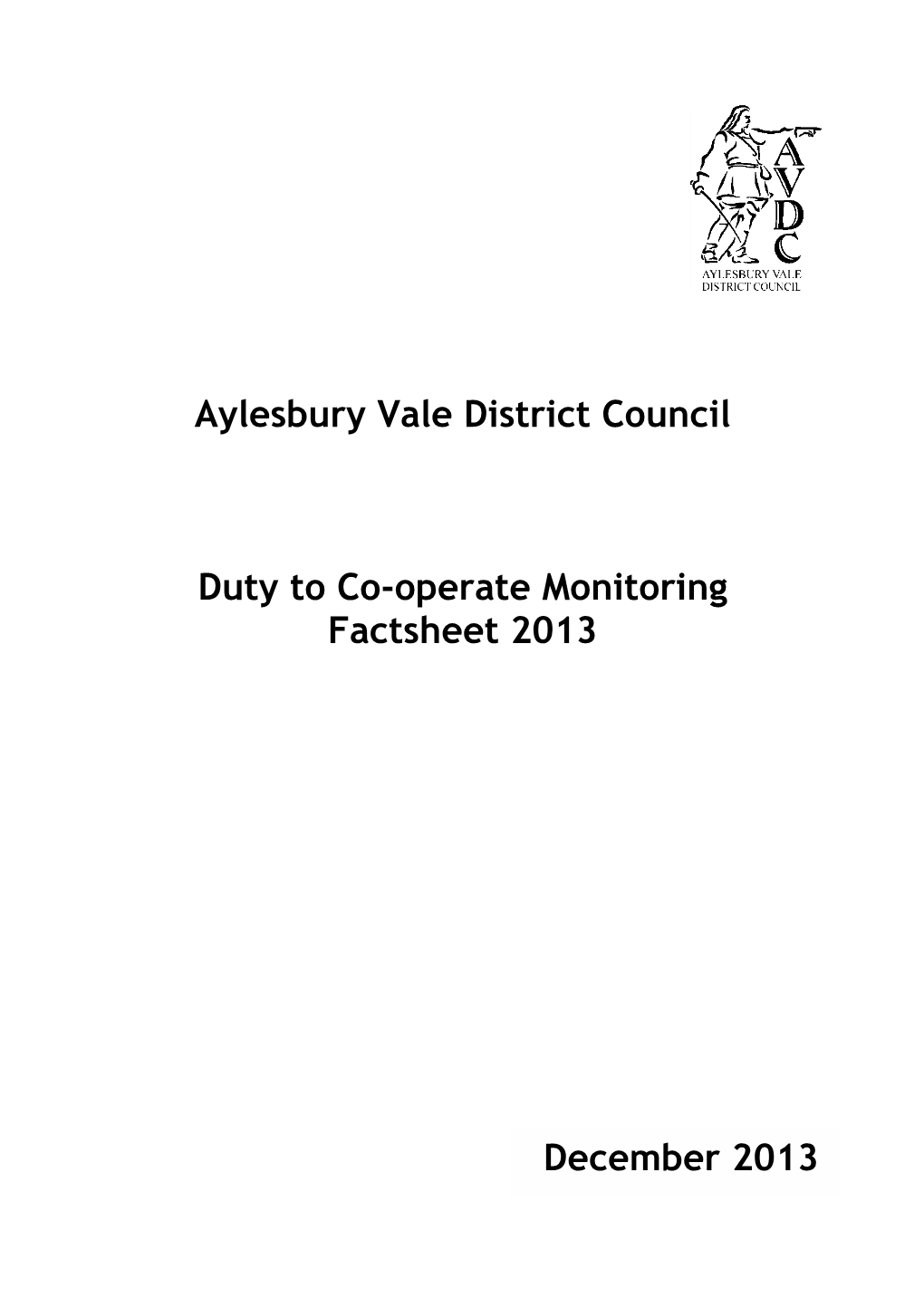 Aylesbury Vale District Council Duty to Co-Operate Monitoring Factsheet