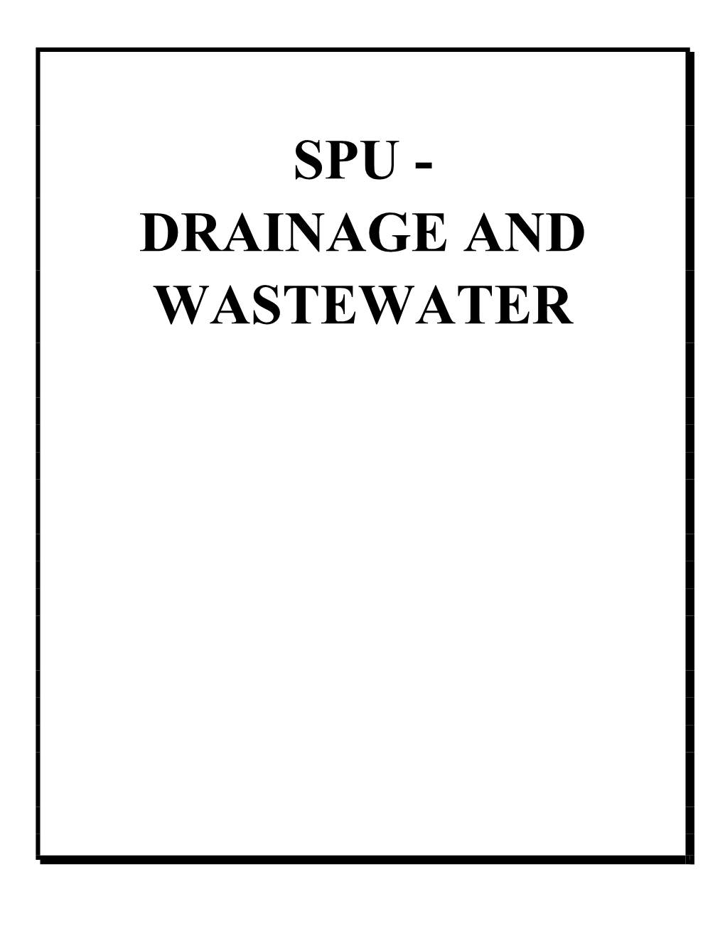 Spu - Drainage and Wastewater