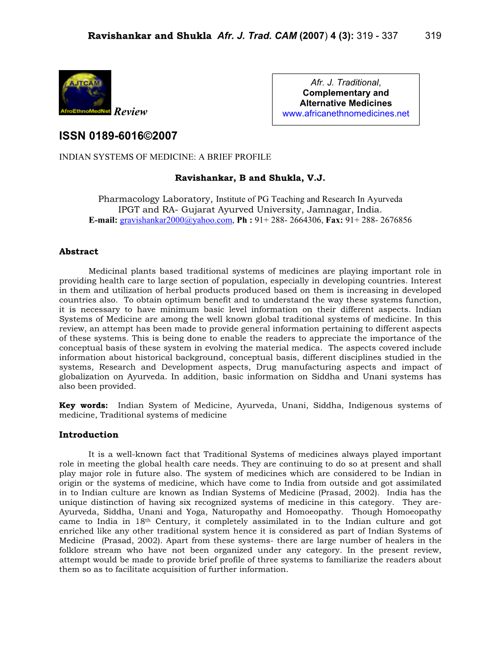 Indian Systems of Medicine- a Brief Profile