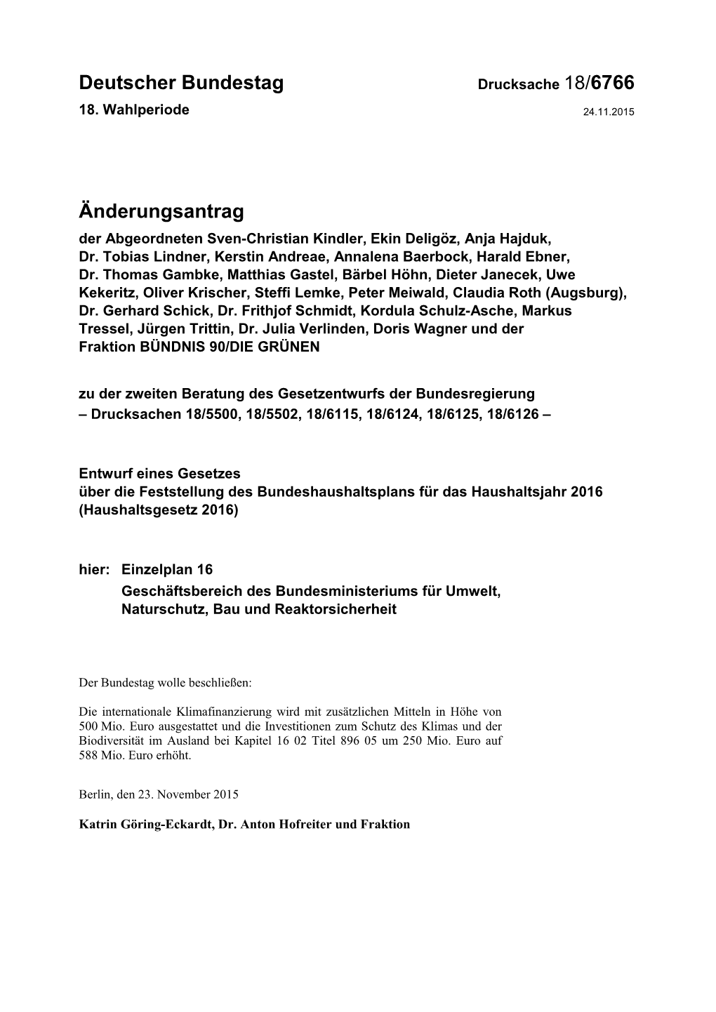 Deutscher Bundestag Änderungsantrag