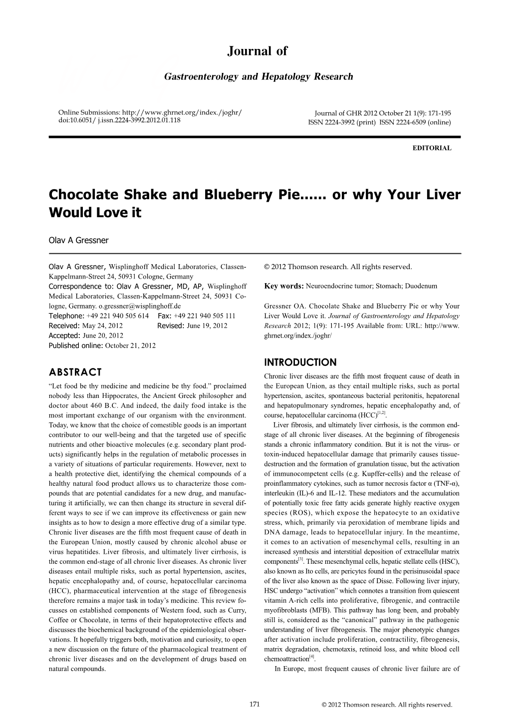 Journal of Gastroenterology and Hepatology Research