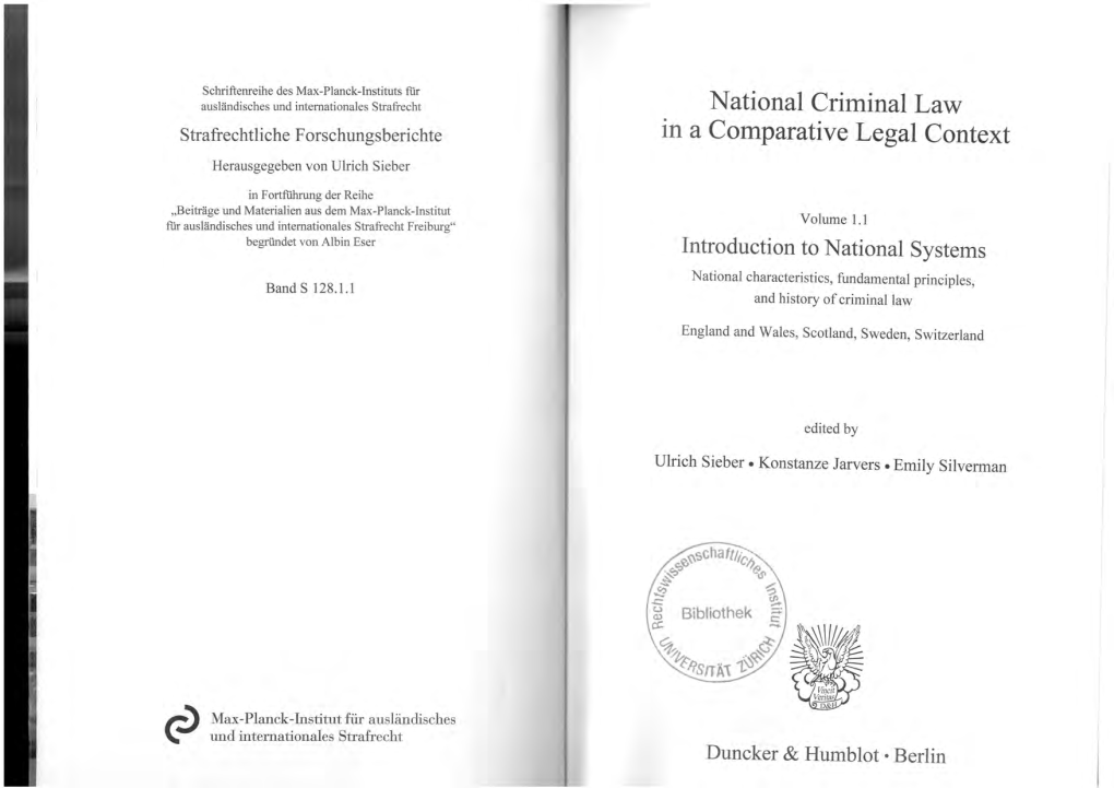 National Criminal Law in a Comparative Legal Context