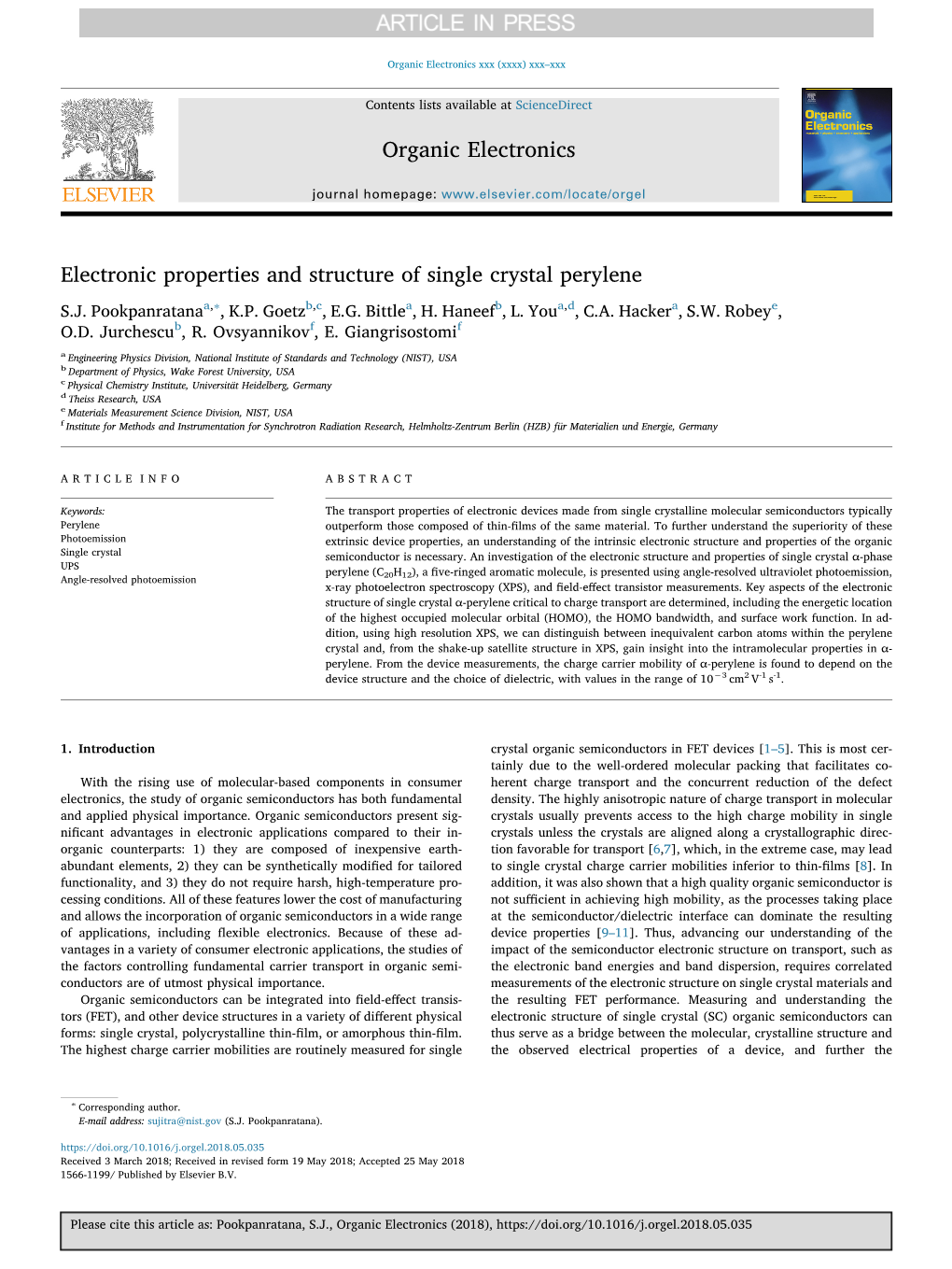 Electronic Properties and Structure of Single Crystal Perylene