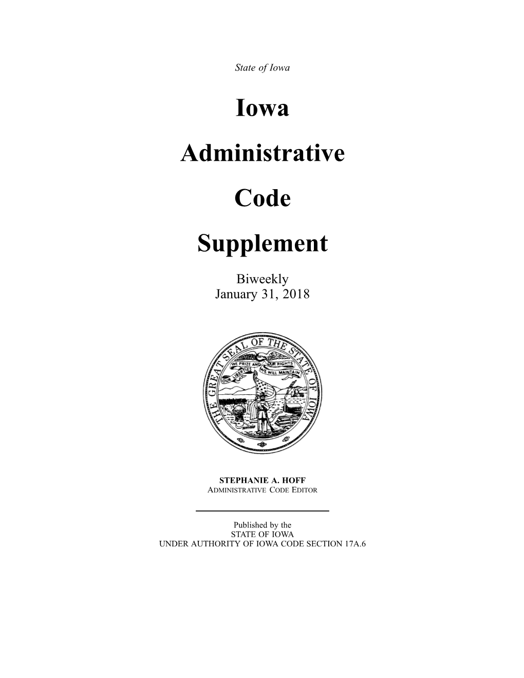 Iowa Administrative Code Supplement