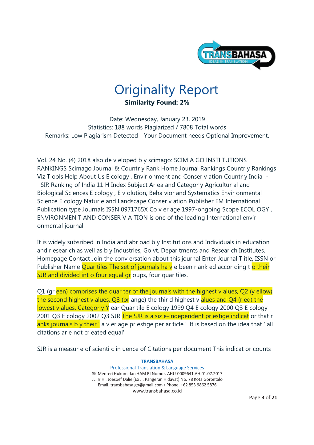 Originality Report Similarity Found: 2%