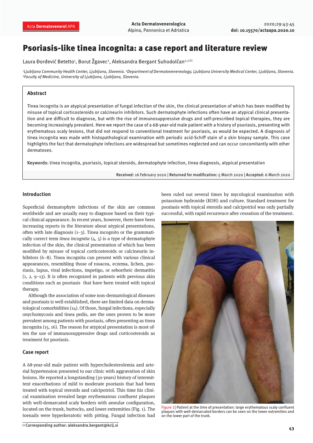 Psoriasis-Like Tinea Incognita: a Case Report and Literature Review