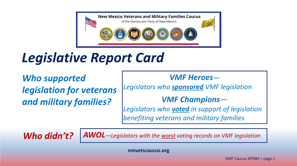 Legislative Report Card