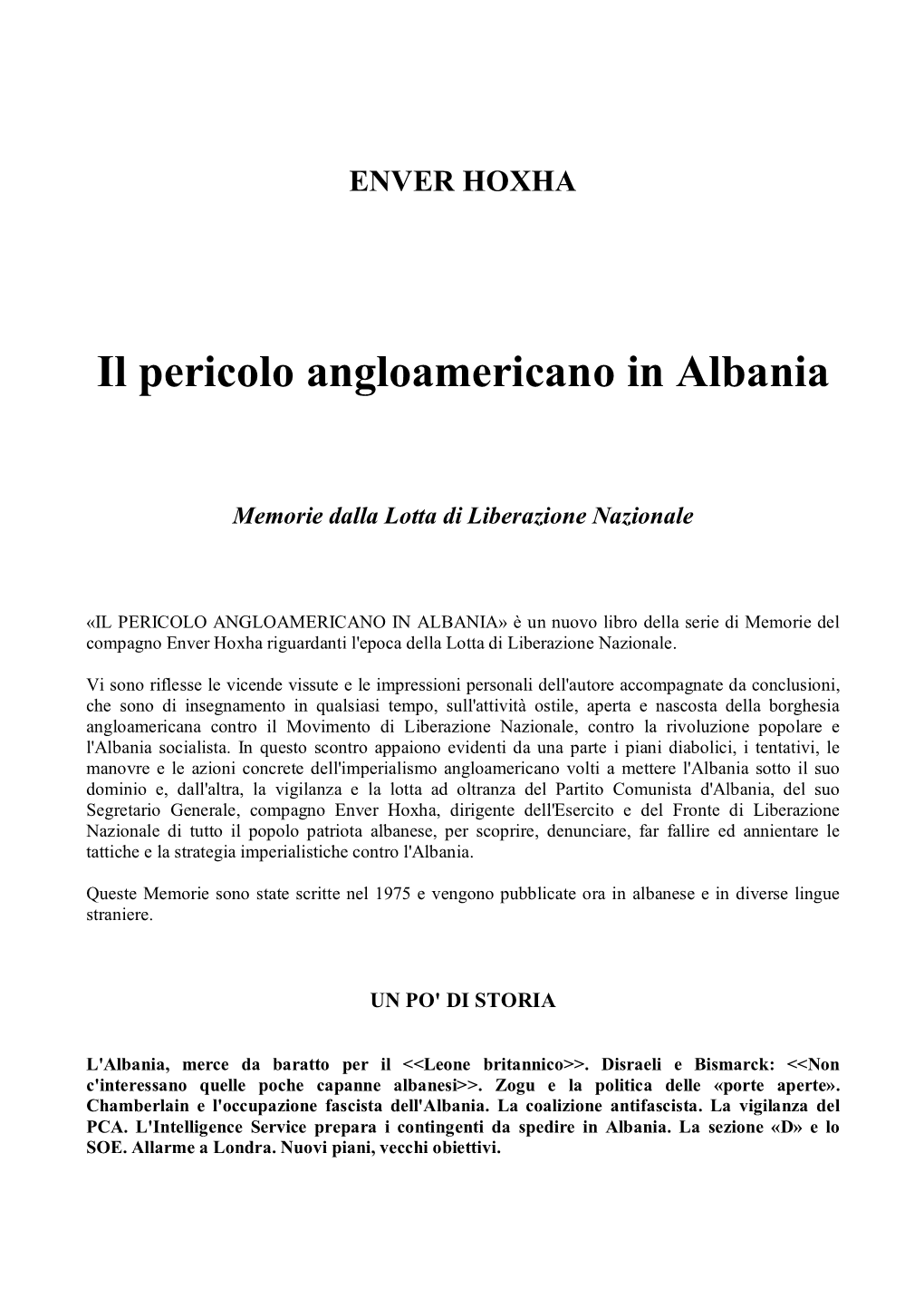 Il Pericolo Angloamericano in Albania