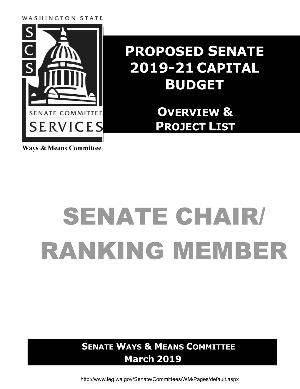 Senate Chair/ Ranking Member