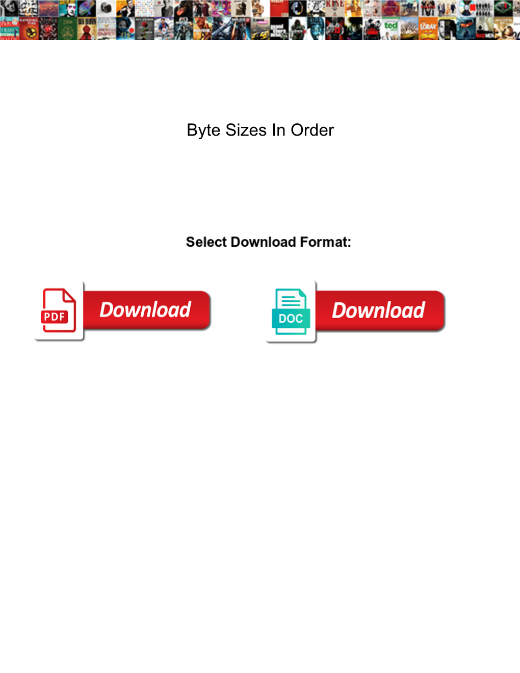 Byte Sizes in Order