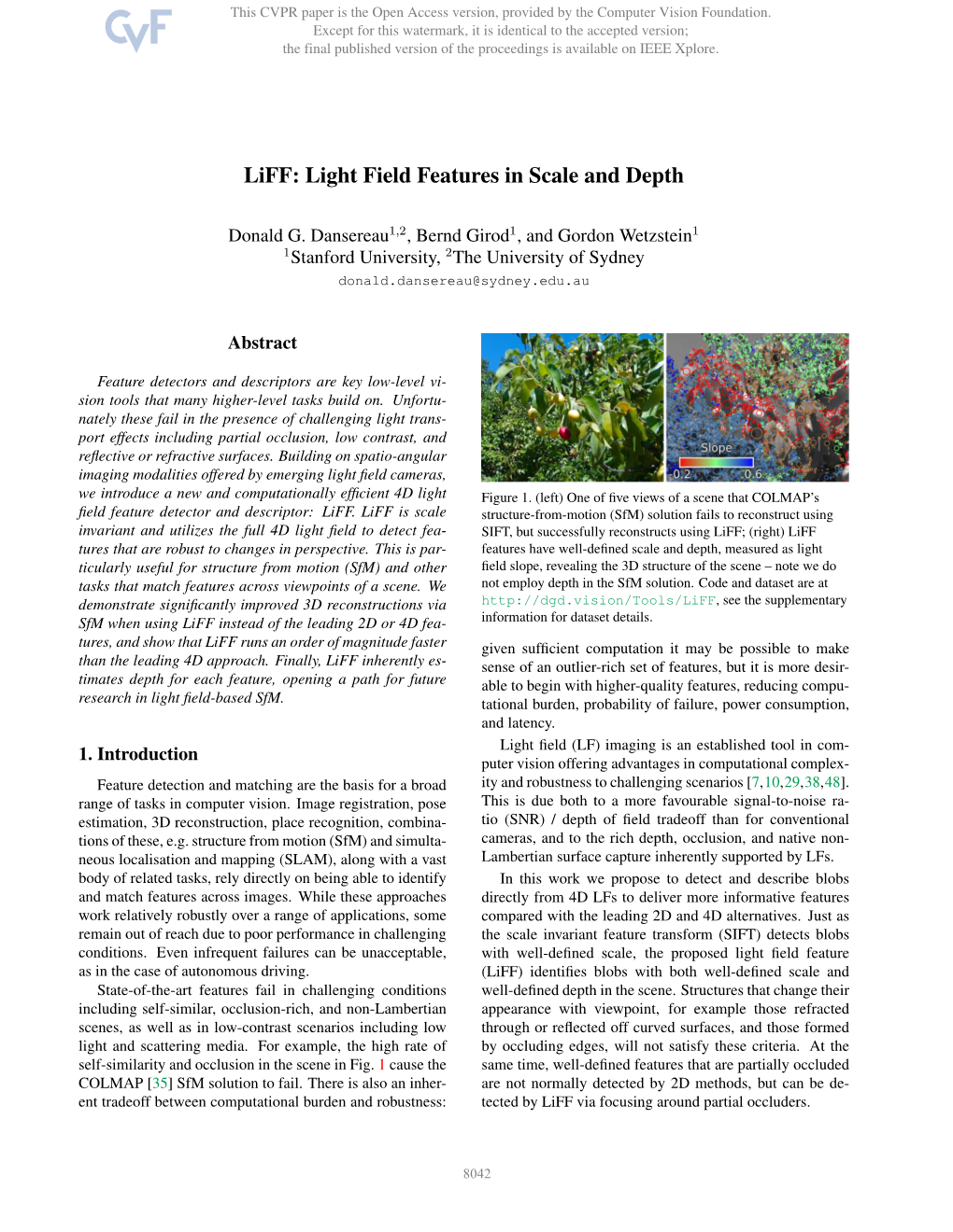 Liff: Light Field Features in Scale and Depth