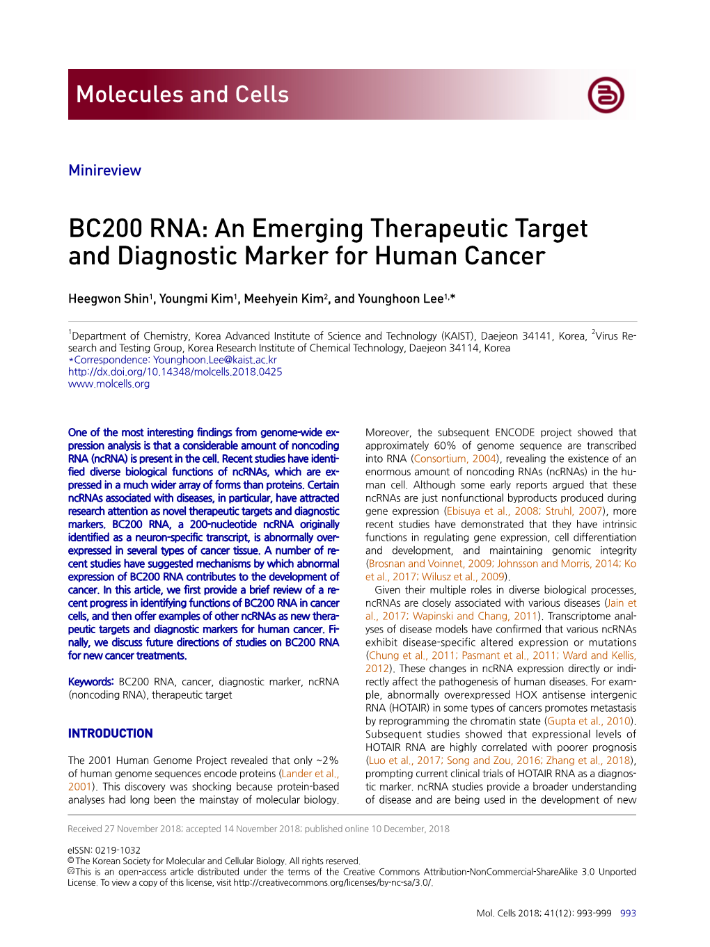 BC200 RNA: an Emerging Therapeutic Target and Diagnostic Marker for Human Cancer