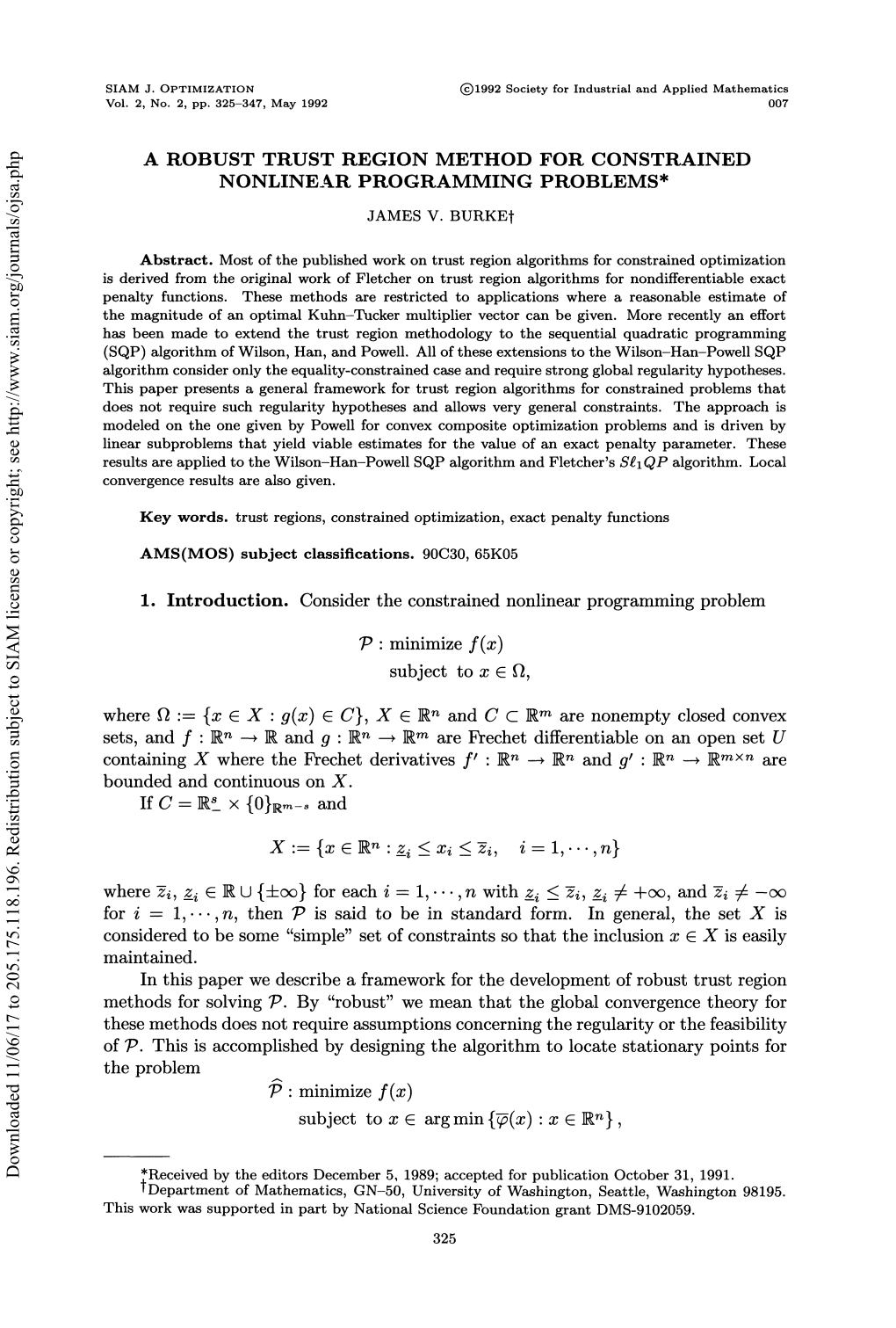 A Robust Trust Region Method for Constrained Optimization