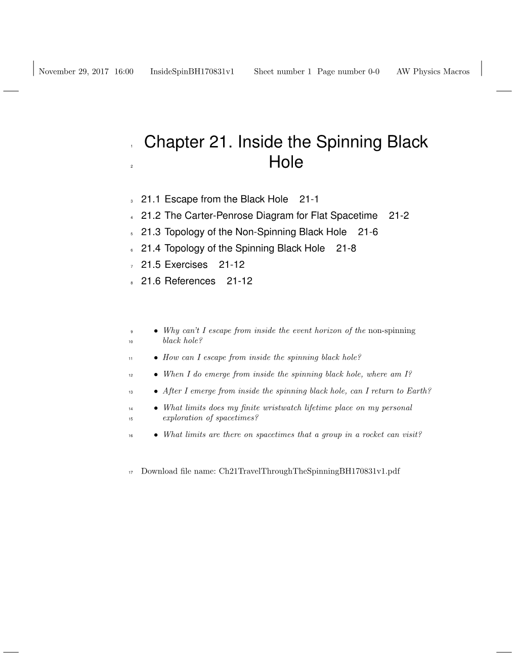 Chapter 21. Inside the Spinning Black Hole