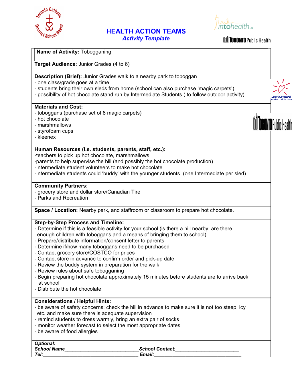 Activity Template Tobogganing Feb 2008