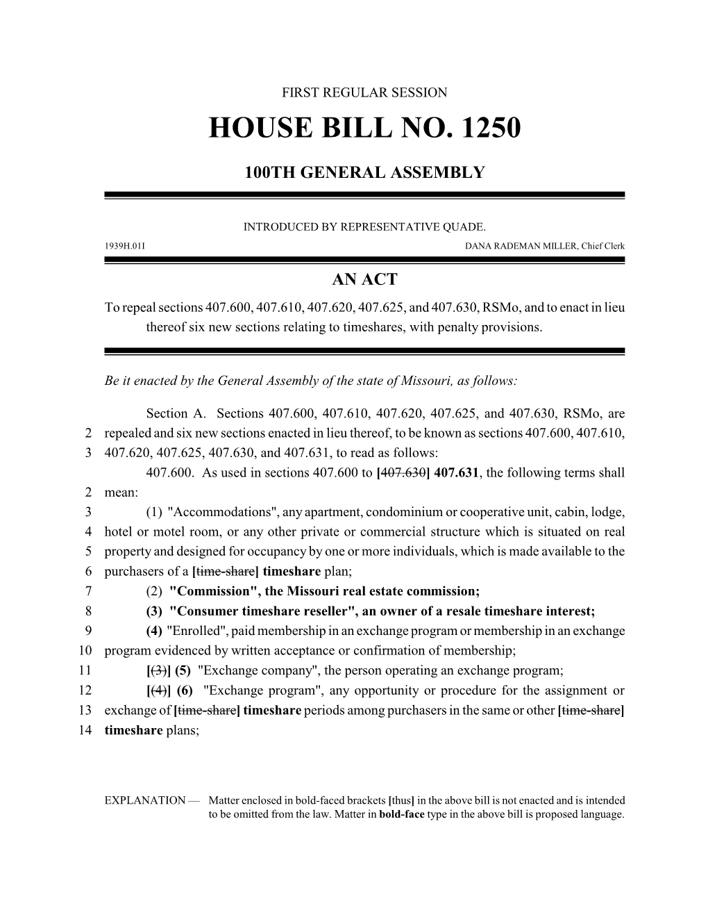 House Bill No. 1250