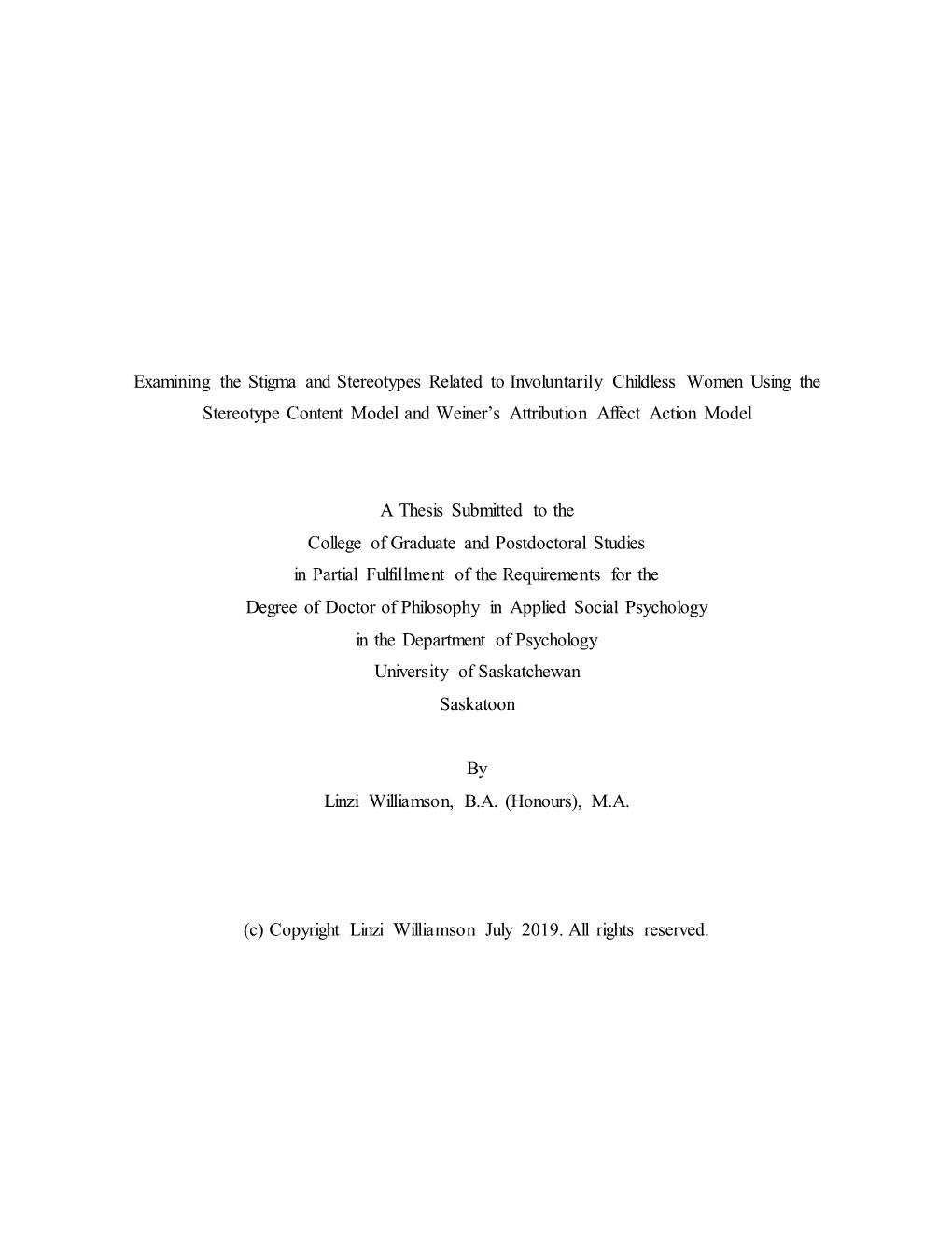 Examining the Stigma and Stereotypes Related to Involuntarily Childless Women Using the Stereotype Content Model and Weiner’S Attribution Affect Action Model