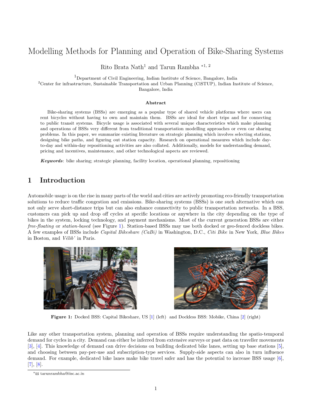 Modelling Methods for Planning and Operation of Bike-Sharing Systems