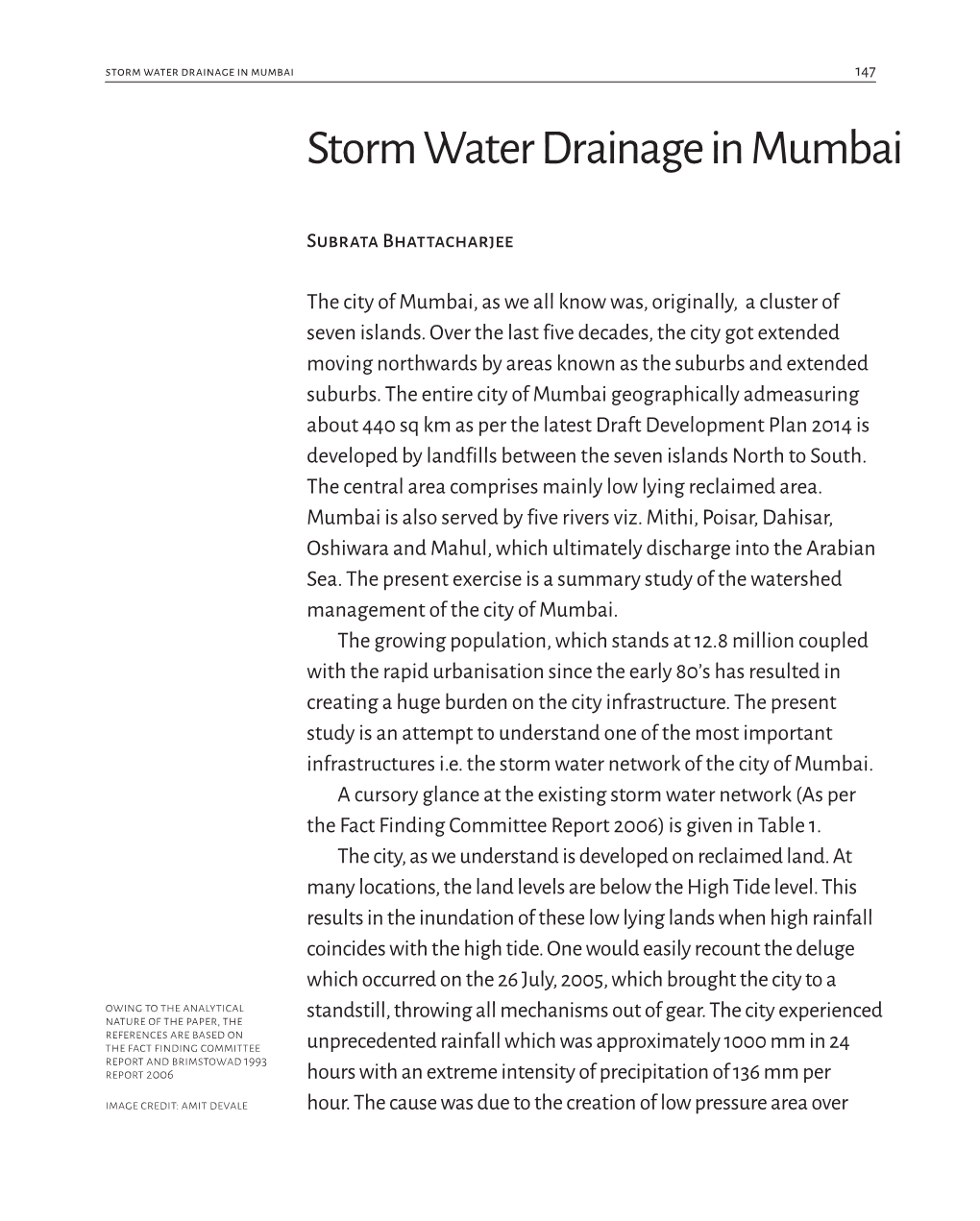 Storm Water Drainage in Mumbai 147 Storm Water Drainage in Mumbai