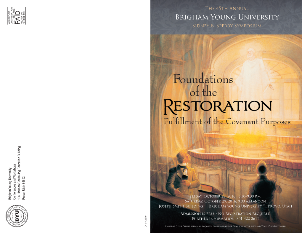 Foundations of the Restoration: Foundations