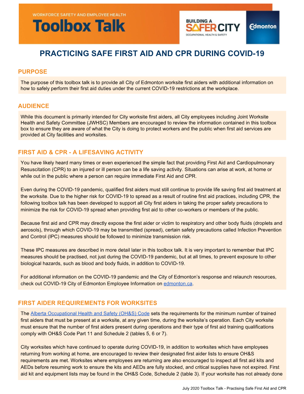 Practicing Safe First Aid and Cpr During Covid-19