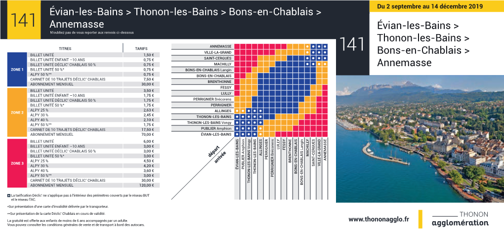 Évian-Les-Bains &gt; Thonon-Les-Bains &gt; Bons-En-Chablais &gt; Annemasse