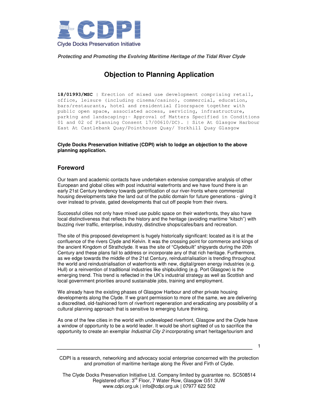 Objection to Planning Application