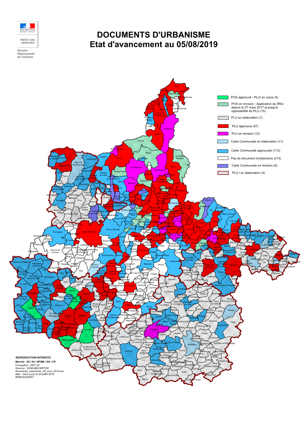 DOCUMENTS D'urbanisme Etat D'avancement Au 05/08/2019