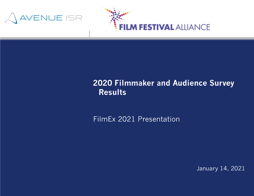 2020 Filmmaker and Audience Survey Results