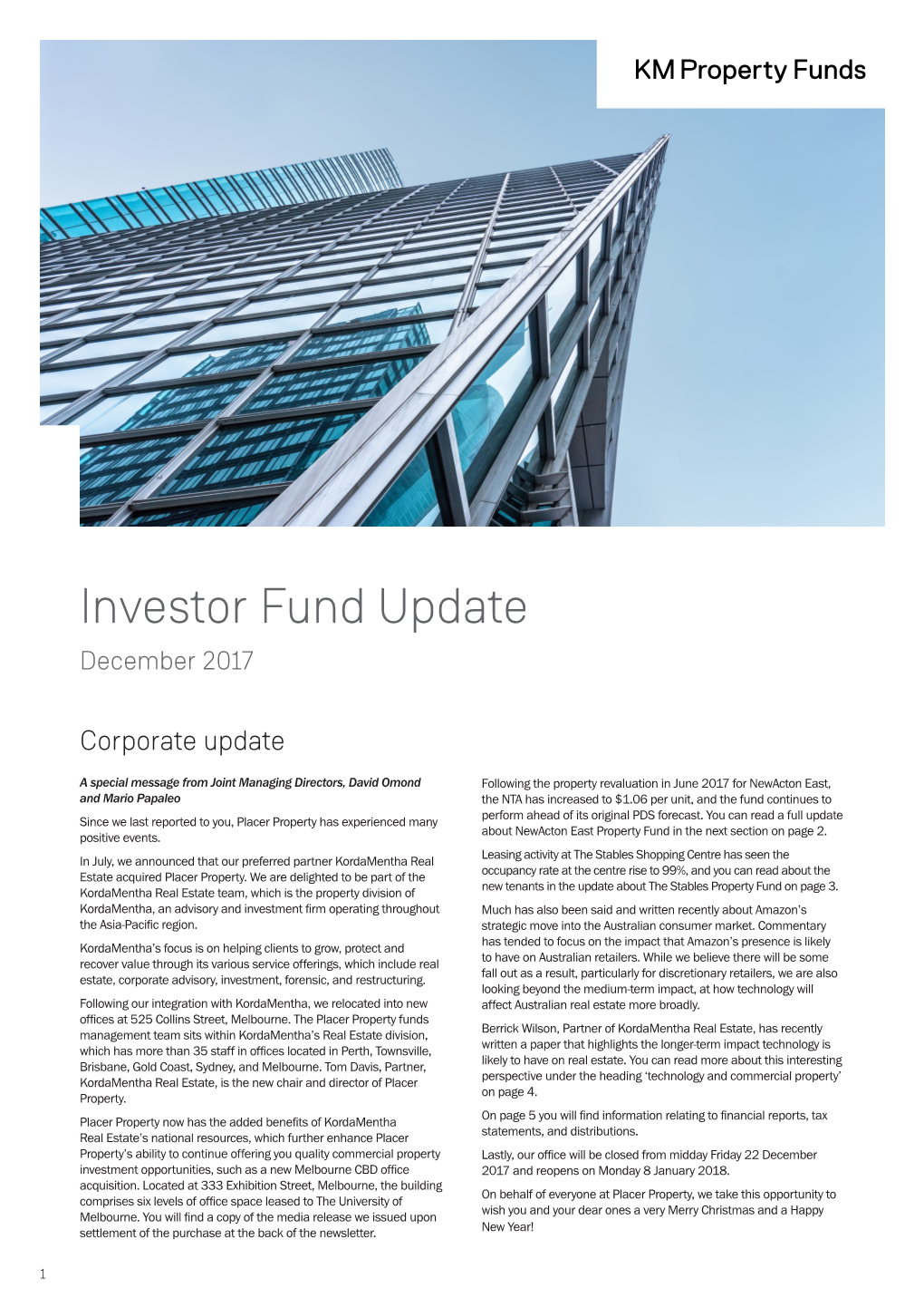 Investor Fund Update December 2017