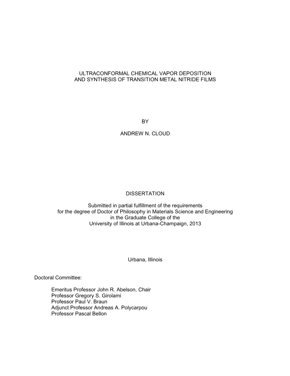 Ultraconformal Chemical Vapor Deposition and Synthesis of Transition Metal Nitride Films