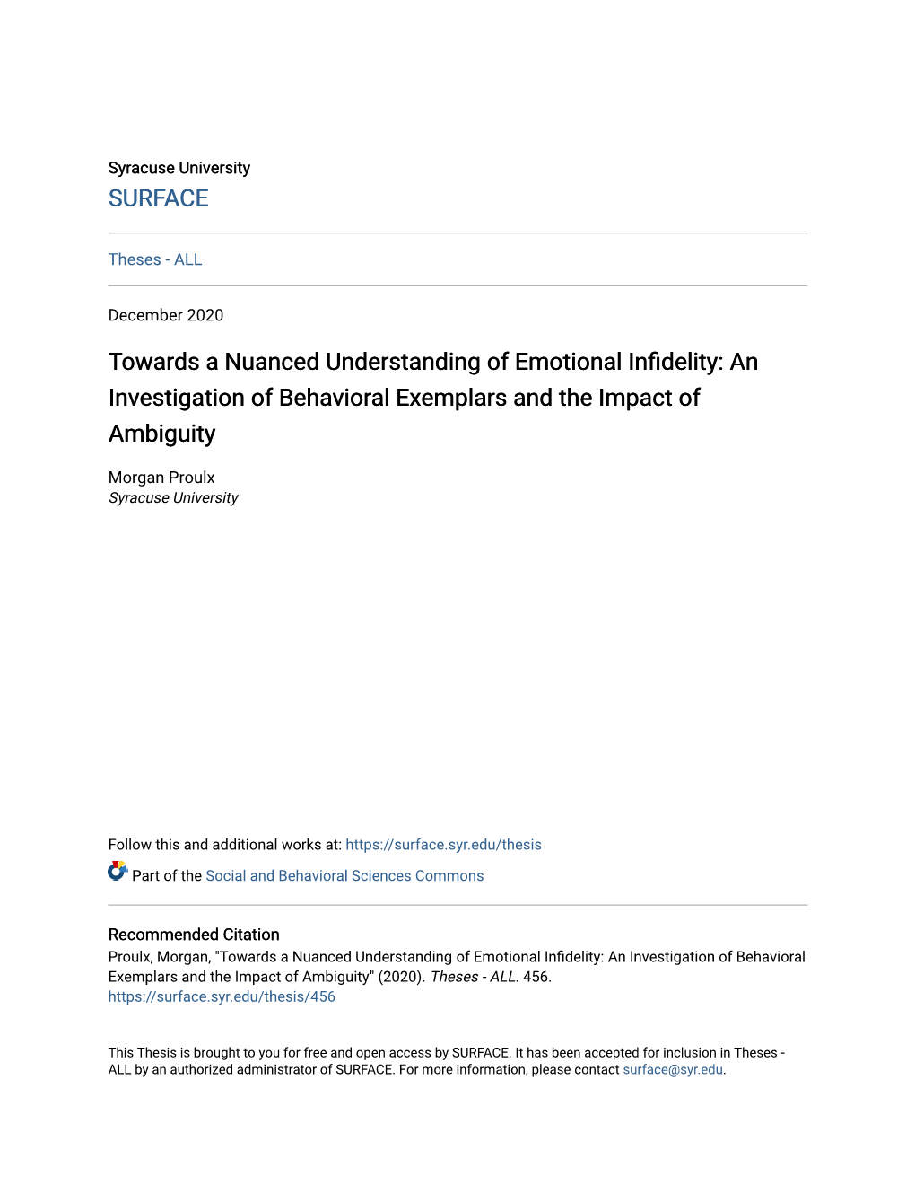 Towards a Nuanced Understanding of Emotional Infidelity: an Investigation of Behavioral Exemplars and the Impact of Ambiguity