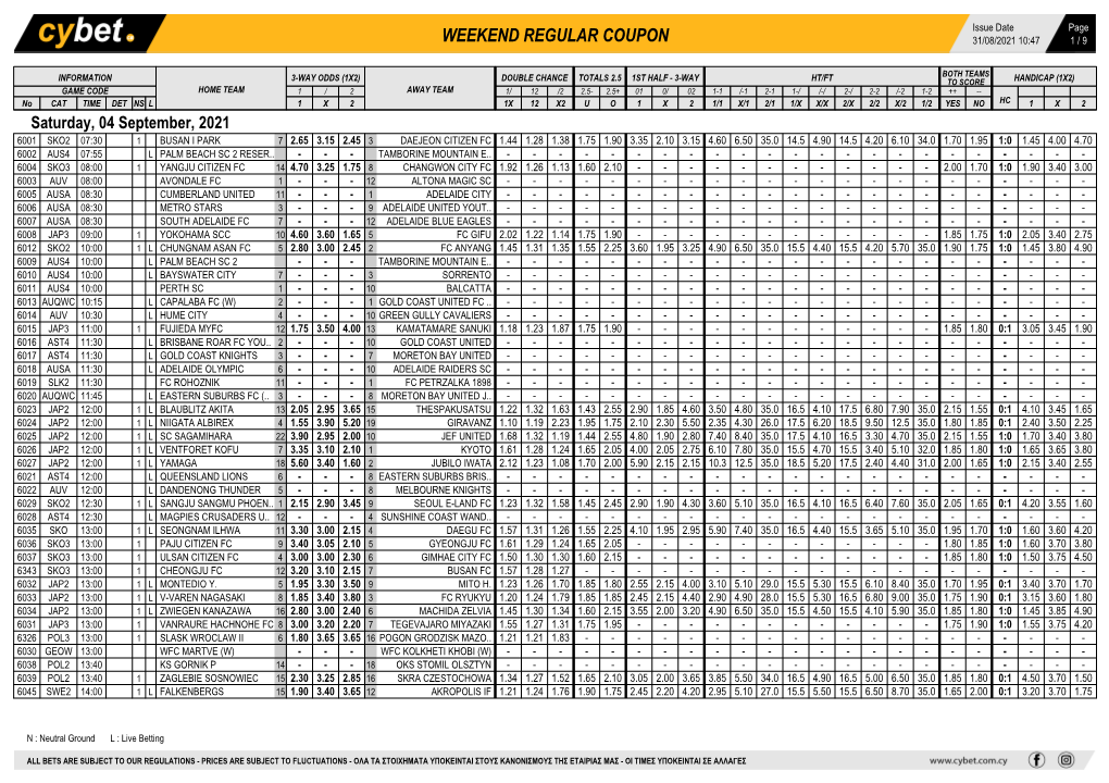 Weekend Regular Coupon 31/08/2021 10:47 1 / 9