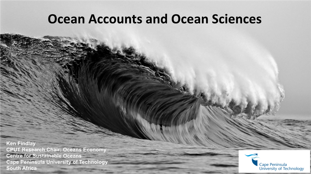 Ocean Accounts and Ocean Sciences