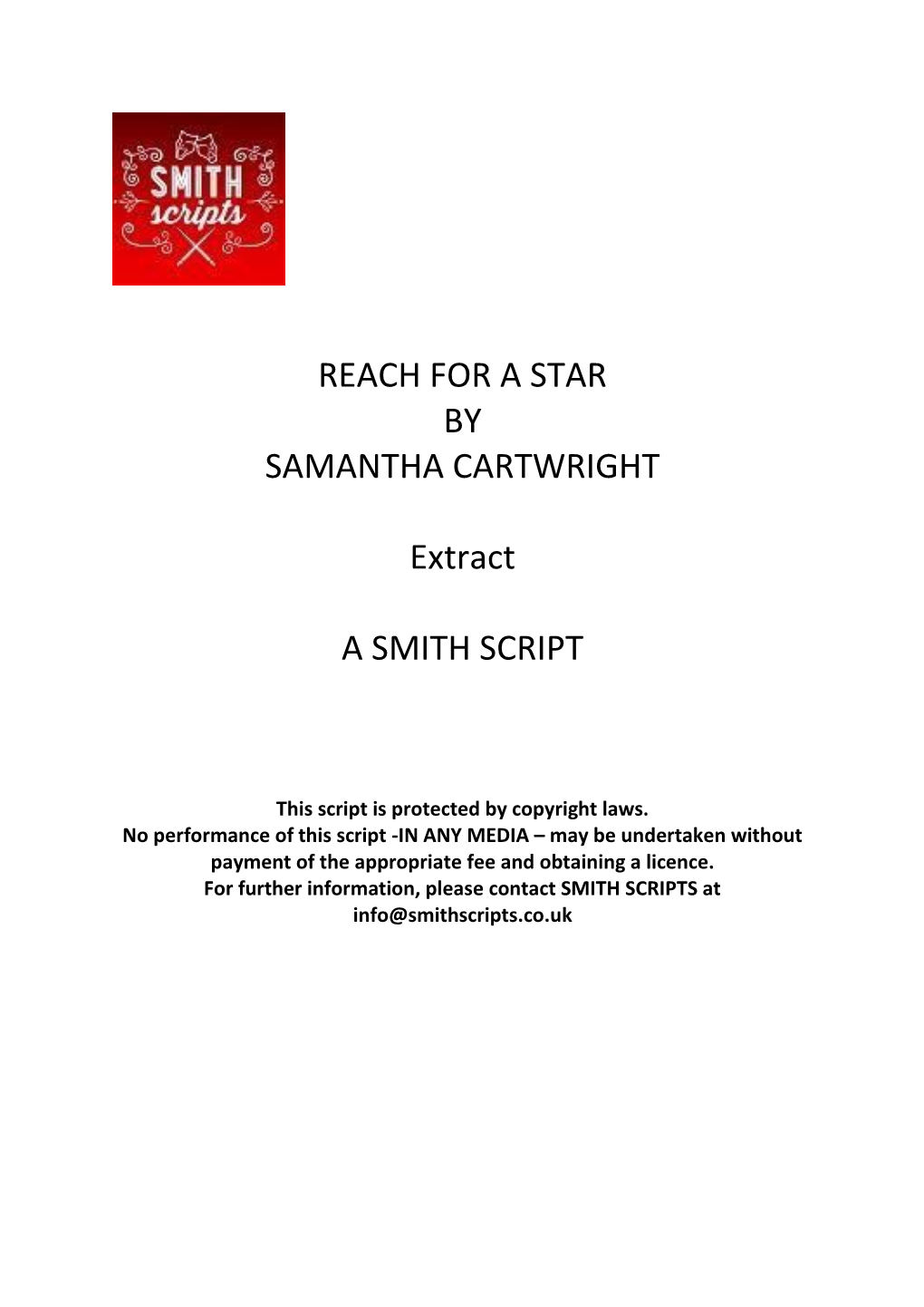 REACH for a STAR by SAMANTHA CARTWRIGHT Extract a SMITH