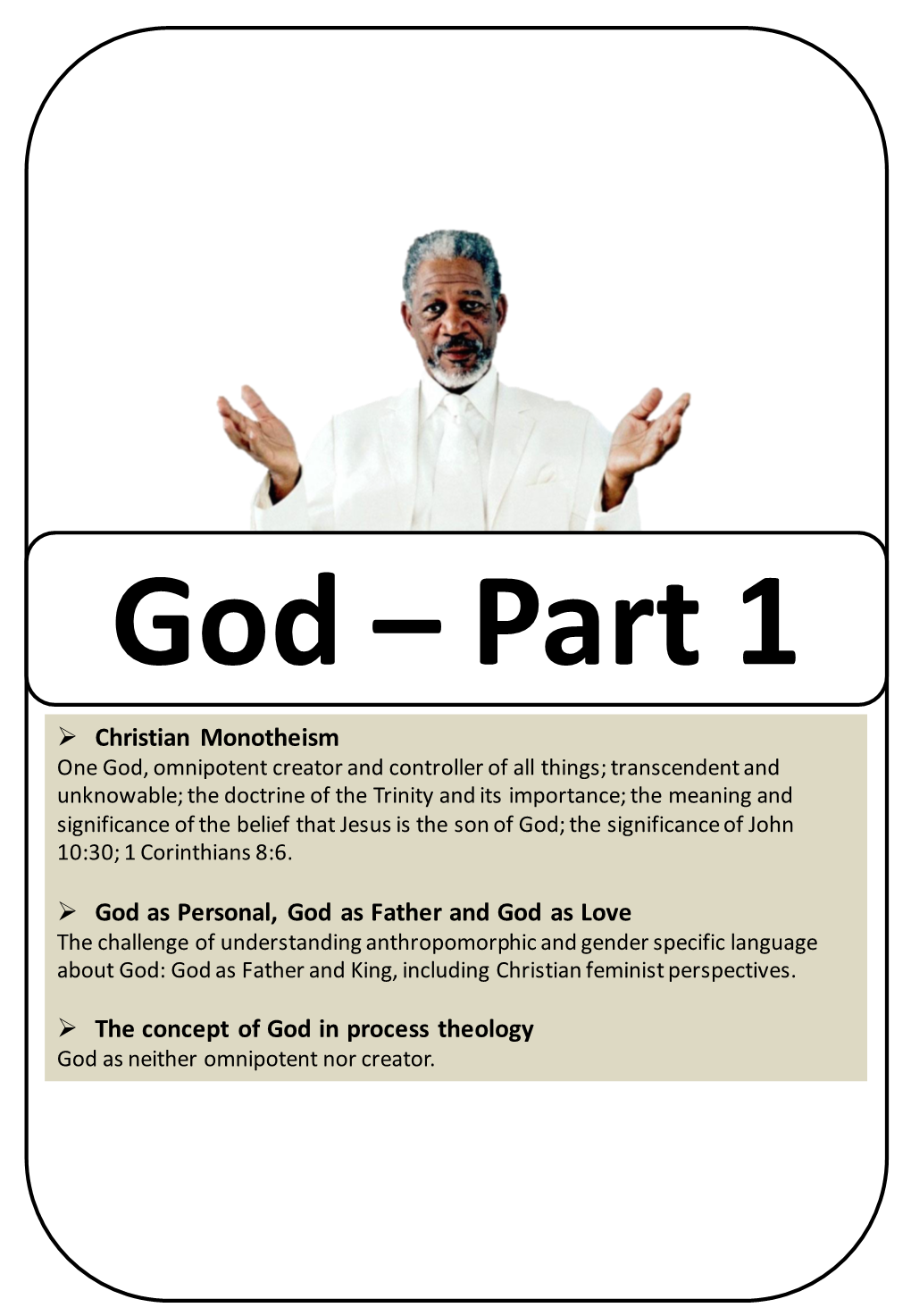 Christian Monotheism God As Personal, God As Father and God As Love the Concept of God in Process Theology