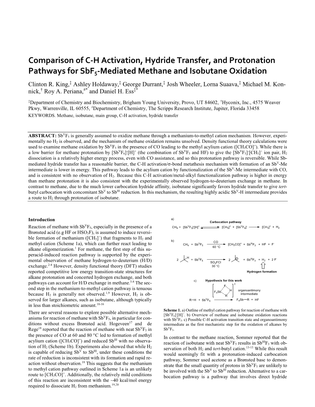 Comparison of CH Activation, Hydride Transfer, and Protonation Pathways