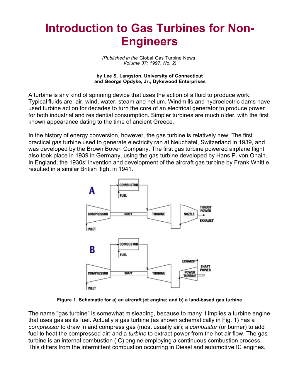 Introduction to Gas Turbines for Non- Engineers